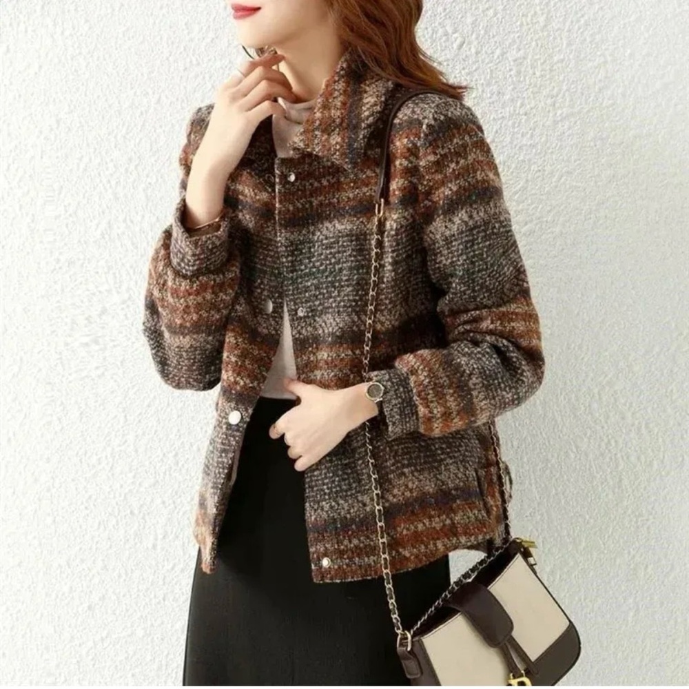 Dress barn women’s 2X tweed blazer with one button front 3/4 sleeves fully lined